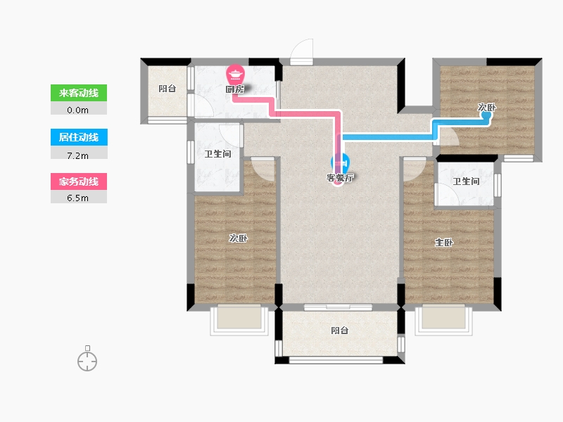 湖南省-衡阳市-御景蓝天-91.87-户型库-动静线