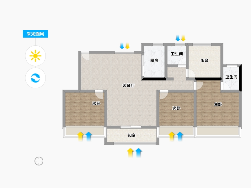 河南省-信阳市-碧桂园学府壹号-111.34-户型库-采光通风