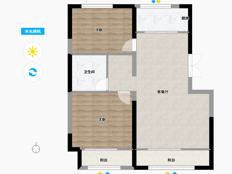 甘肃省-天水市-秦都·铂金峰范-74.73-户型库-采光通风