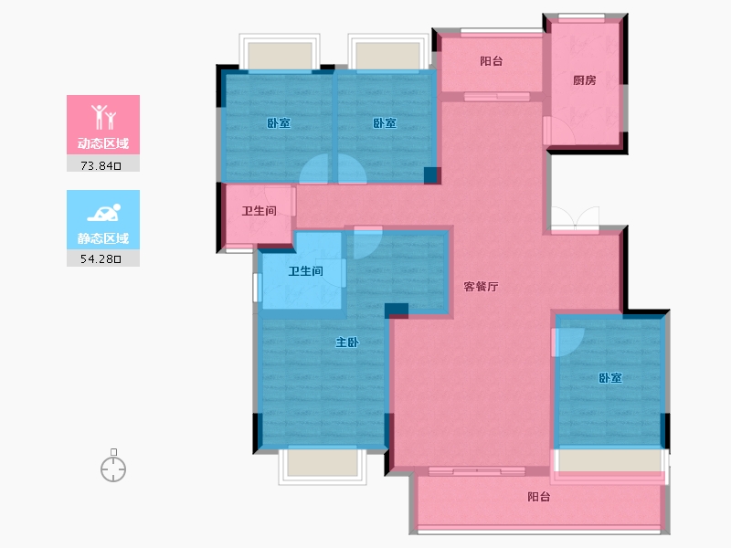 贵州省-安顺市-华腾熙悦府-113.68-户型库-动静分区