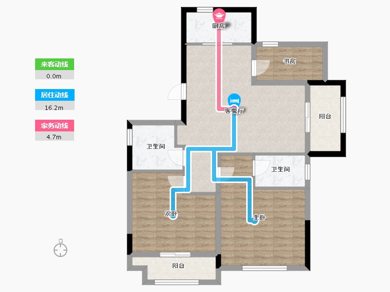 浙江省-嘉兴市-淮矿东方禾苑-90.76-户型库-动静线