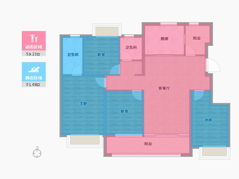 江苏省-南京市-万科·雨悦光年-100.01-户型库-动静分区