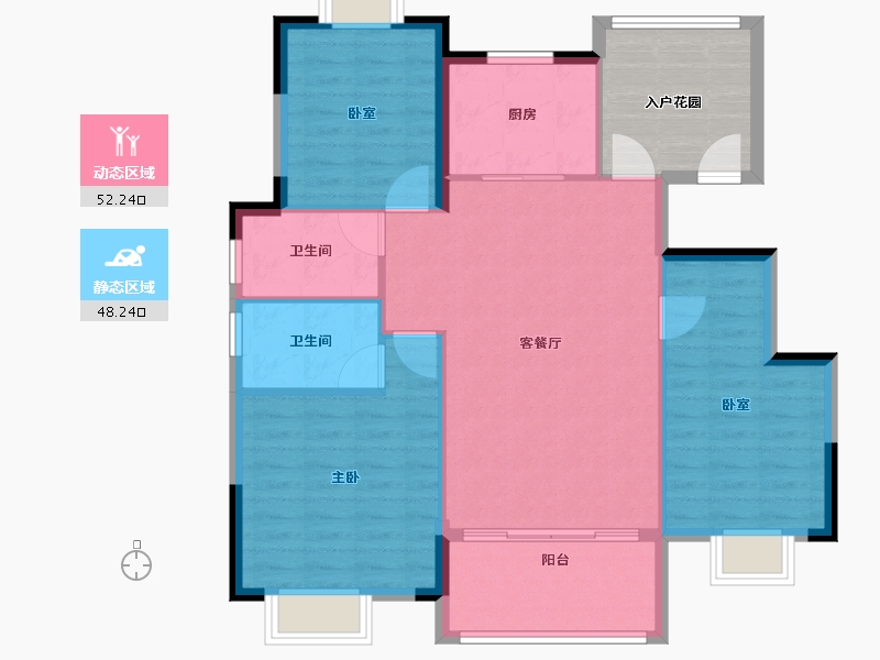 江西省-上饶市-华西中梁·国宾金座-100.00-户型库-动静分区