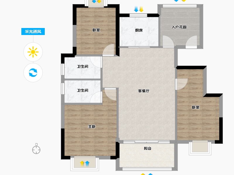 江西省-上饶市-华西中梁·国宾金座-100.00-户型库-采光通风