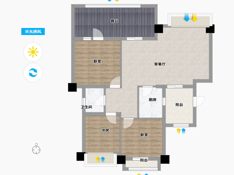 四川省-成都市-香颂湖国际社区-88.70-户型库-采光通风