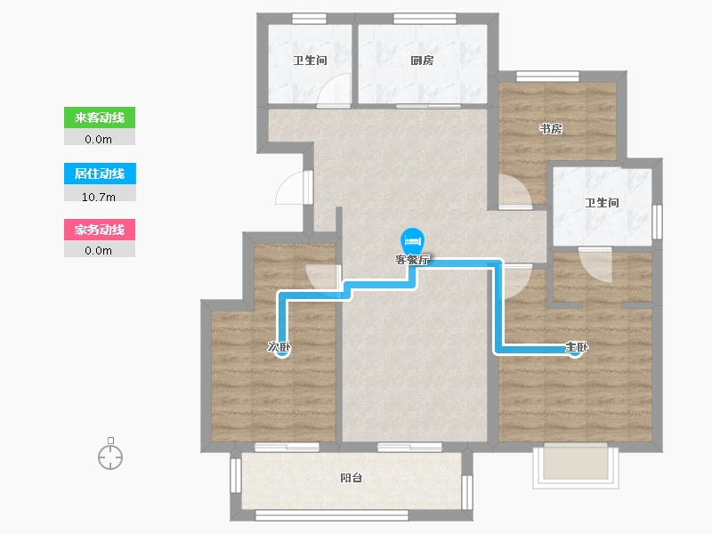 浙江省-嘉兴市-绿地绿禾名邸-84.67-户型库-动静线