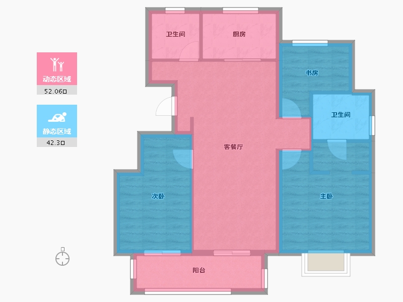 浙江省-嘉兴市-绿地绿禾名邸-84.67-户型库-动静分区