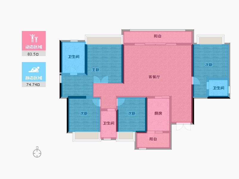 四川省-成都市-融创玖棠府住宅-141.33-户型库-动静分区