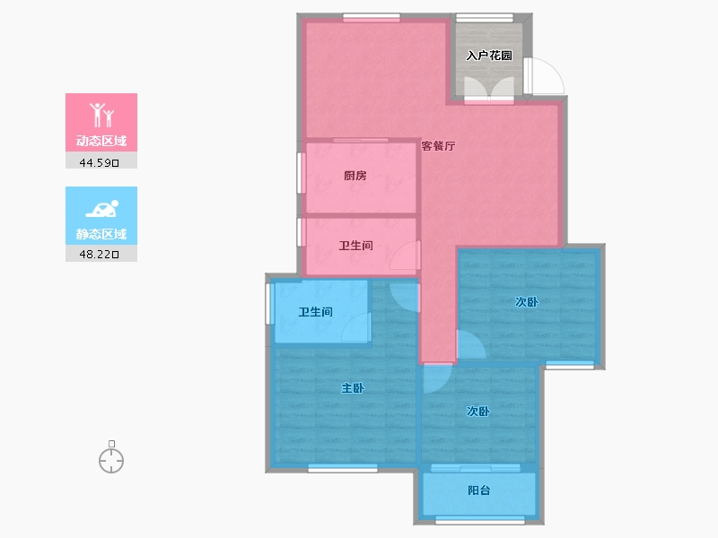 福建省-南平市-武夷山水岸清华-88.51-户型库-动静分区