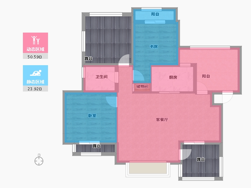 四川省-成都市-香颂湖国际社区-83.26-户型库-动静分区