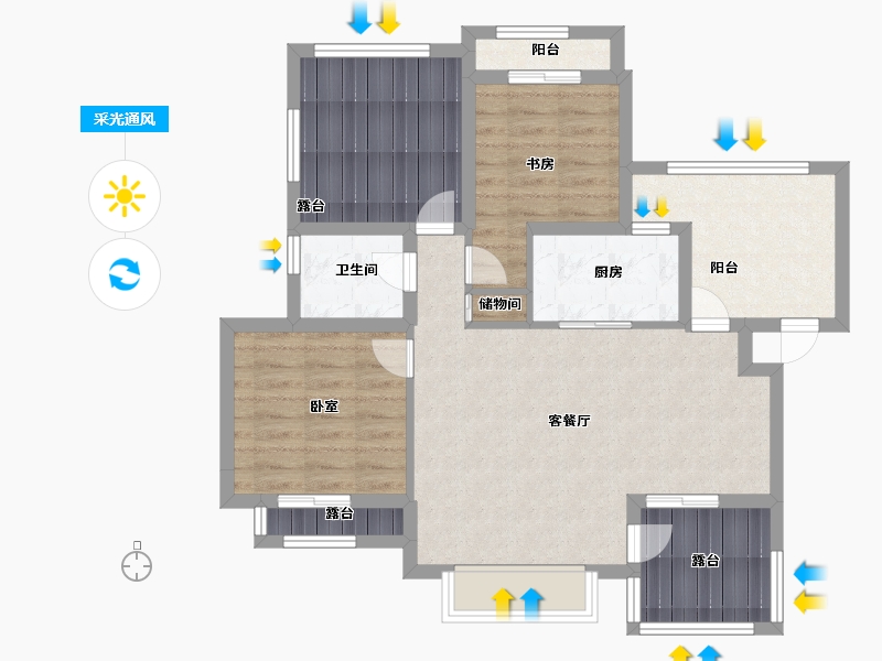 四川省-成都市-香颂湖国际社区-83.26-户型库-采光通风