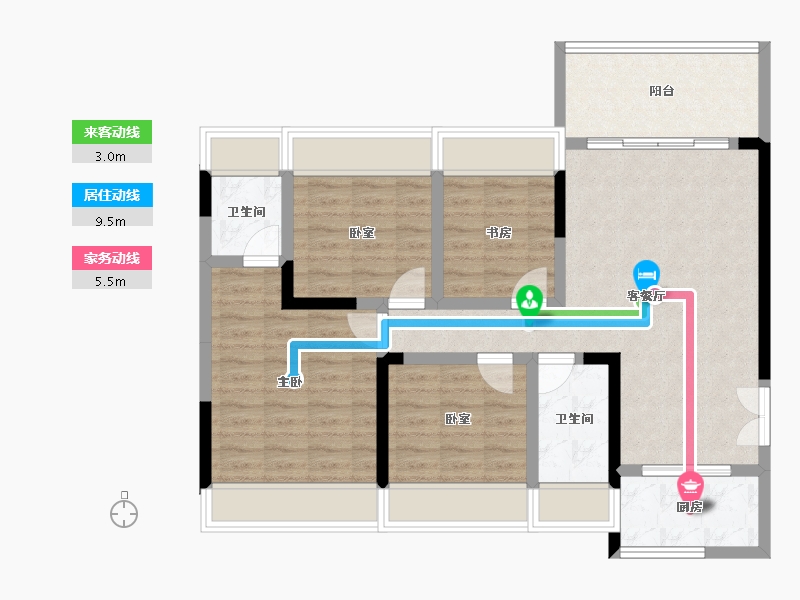 贵州省-安顺市-清馨雅园-91.02-户型库-动静线