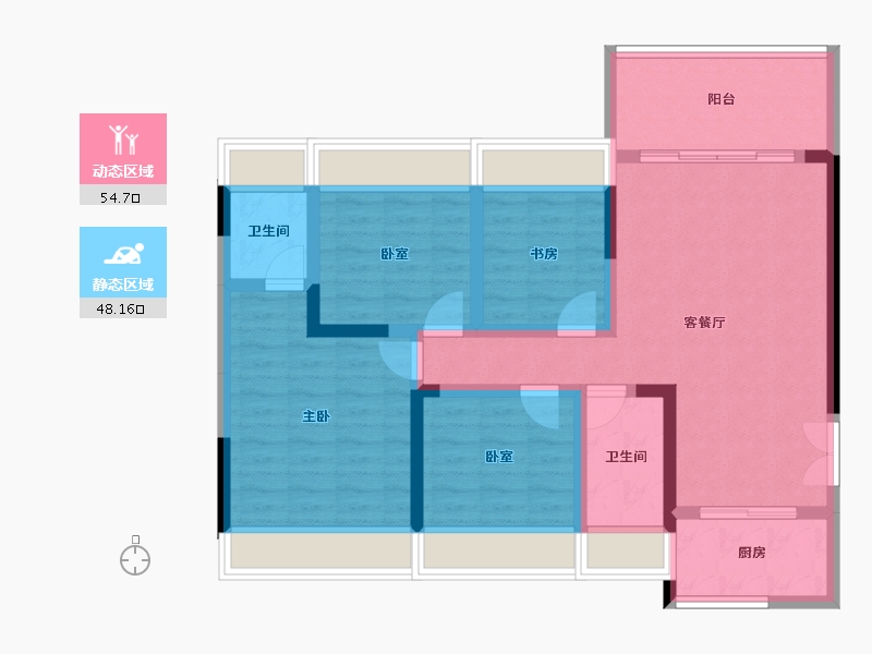 贵州省-安顺市-清馨雅园-91.02-户型库-动静分区