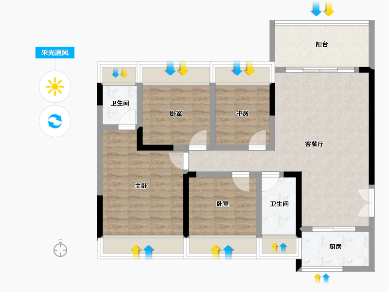 贵州省-安顺市-清馨雅园-91.02-户型库-采光通风