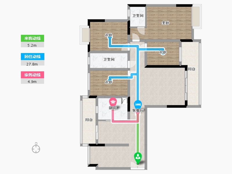 安徽省-安庆市-大地凤凰城-130.00-户型库-动静线