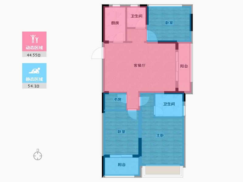 浙江省-台州市-曙光平桥首府-88.00-户型库-动静分区