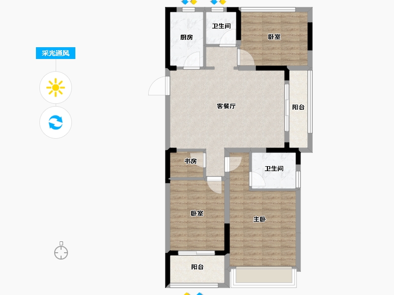 浙江省-台州市-曙光平桥首府-88.00-户型库-采光通风