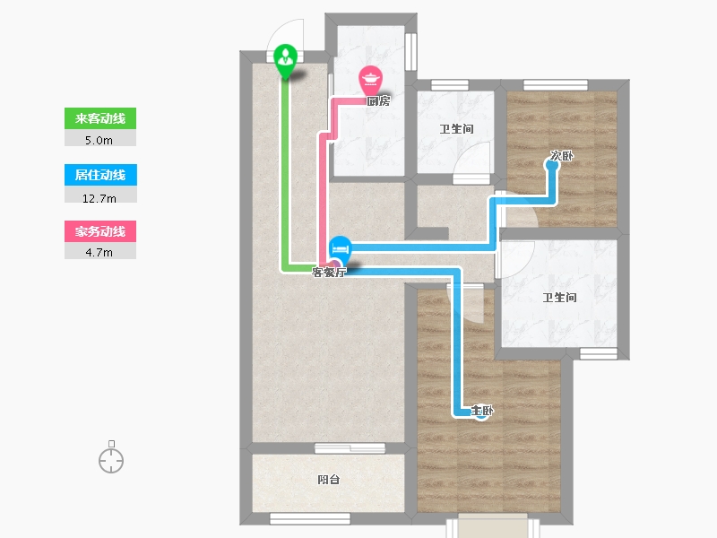 山西省-太原市-中国铁建·青秀嘉苑-63.88-户型库-动静线