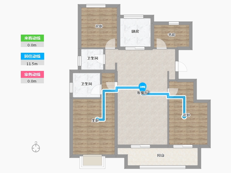 浙江省-嘉兴市-绿地绿禾名邸-95.94-户型库-动静线