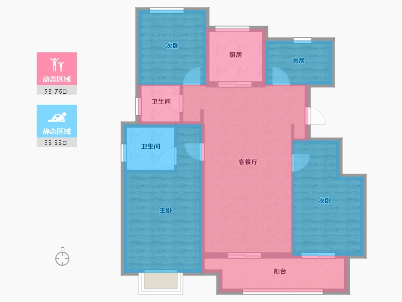 浙江省-嘉兴市-绿地绿禾名邸-95.94-户型库-动静分区