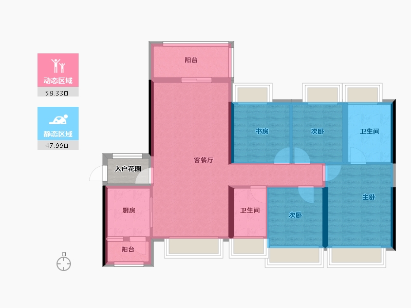 湖南省-衡阳市-银泰红城-97.79-户型库-动静分区