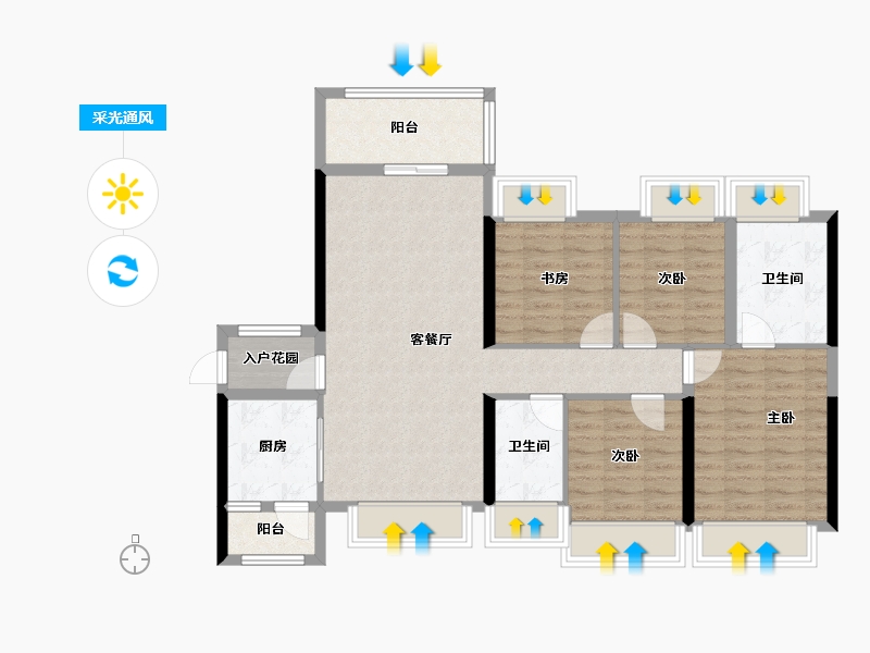 湖南省-衡阳市-银泰红城-97.79-户型库-采光通风