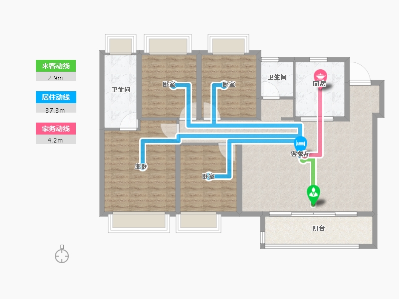 江苏省-南京市-金陵华夏中心-114.40-户型库-动静线