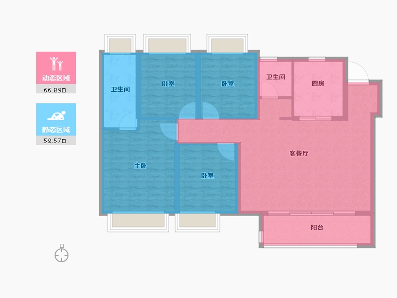 江苏省-南京市-金陵华夏中心-114.40-户型库-动静分区