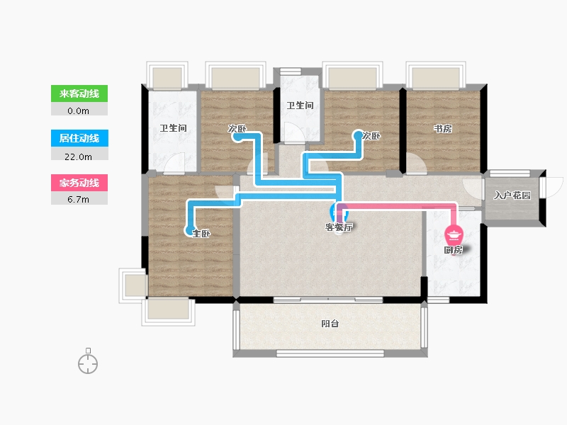 湖南省-衡阳市-银泰红城-107.44-户型库-动静线