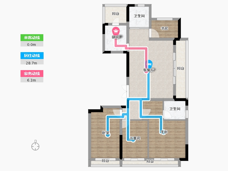 浙江省-台州市-杨帆·龙禧二期-106.39-户型库-动静线