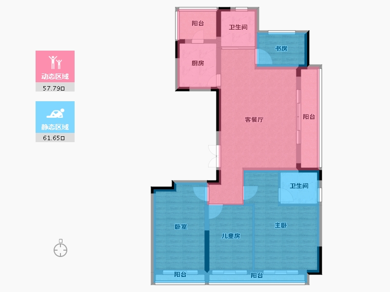 浙江省-台州市-杨帆·龙禧二期-106.39-户型库-动静分区