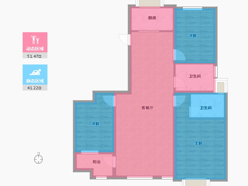 福建省-龙岩市-厦鑫博世楠院-82.60-户型库-动静分区