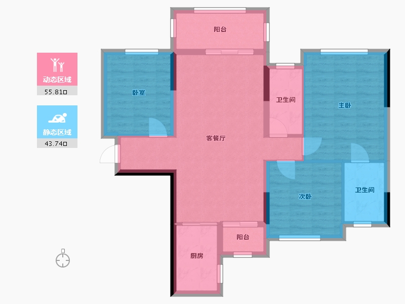 四川省-乐山市-印象太泉-94.65-户型库-动静分区