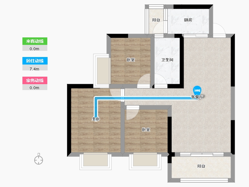 贵州省-安顺市-华腾熙悦府-69.83-户型库-动静线