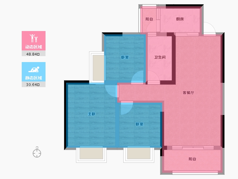 贵州省-安顺市-华腾熙悦府-69.83-户型库-动静分区