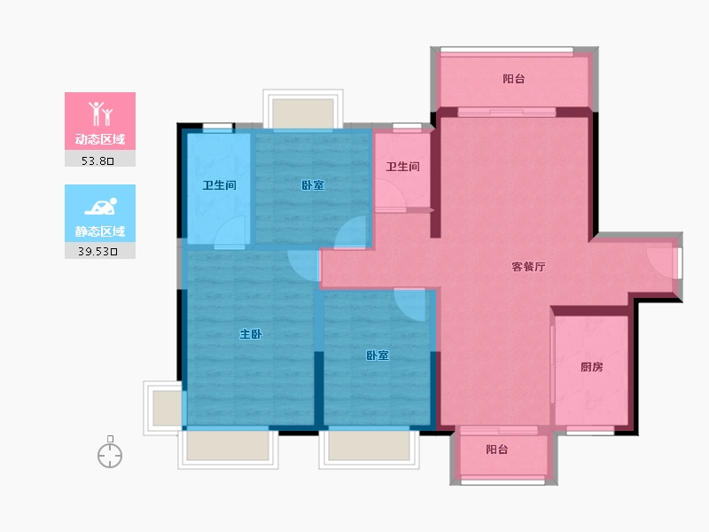 广东省-东莞市-海德琥珀臺-83.56-户型库-动静分区