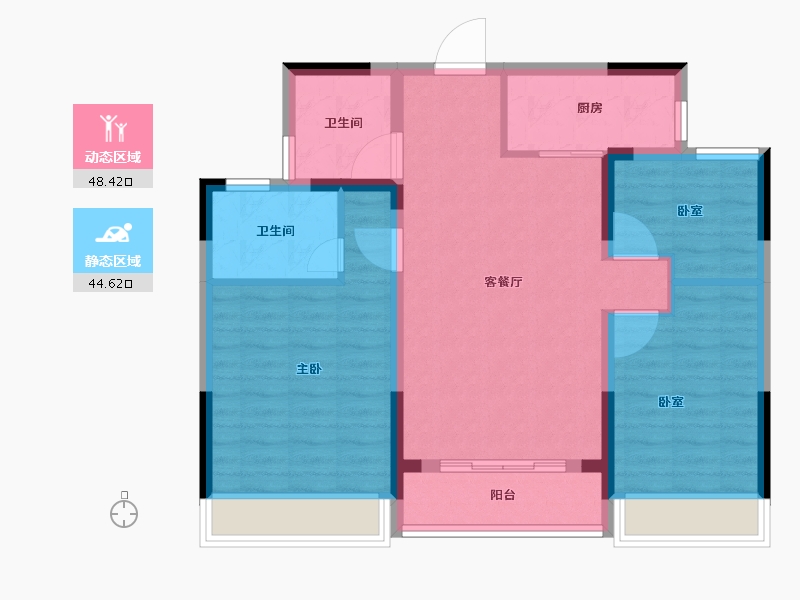 浙江省-台州市-曙光平桥首府-83.20-户型库-动静分区