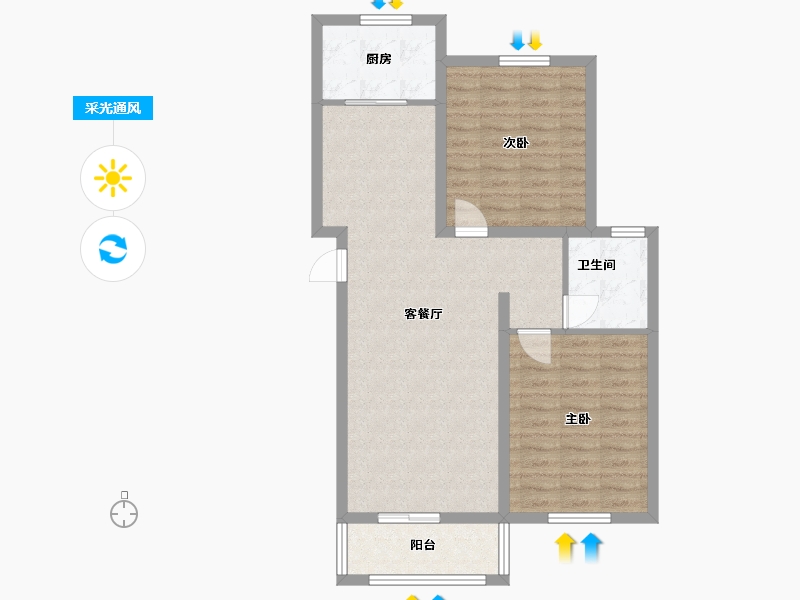 浙江省-金华市-行知村-77.07-户型库-采光通风