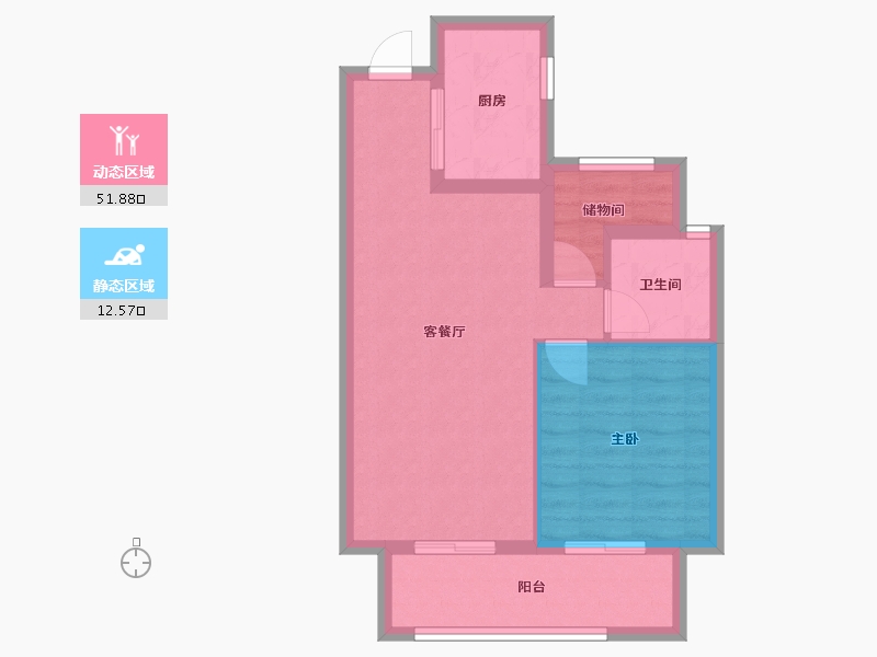 浙江省-嘉兴市-绿地绿禾名邸-57.56-户型库-动静分区