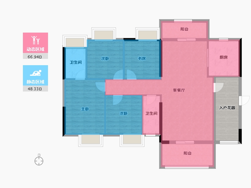 湖南省-衡阳市-银泰红城-114.01-户型库-动静分区