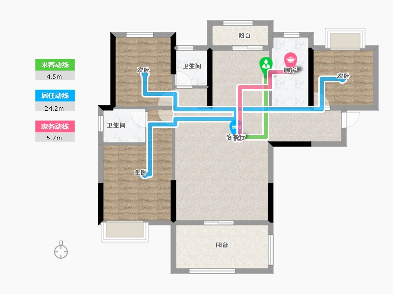 湖北省-孝感市-御璟豪园·尚世翰湾二期-100.02-户型库-动静线