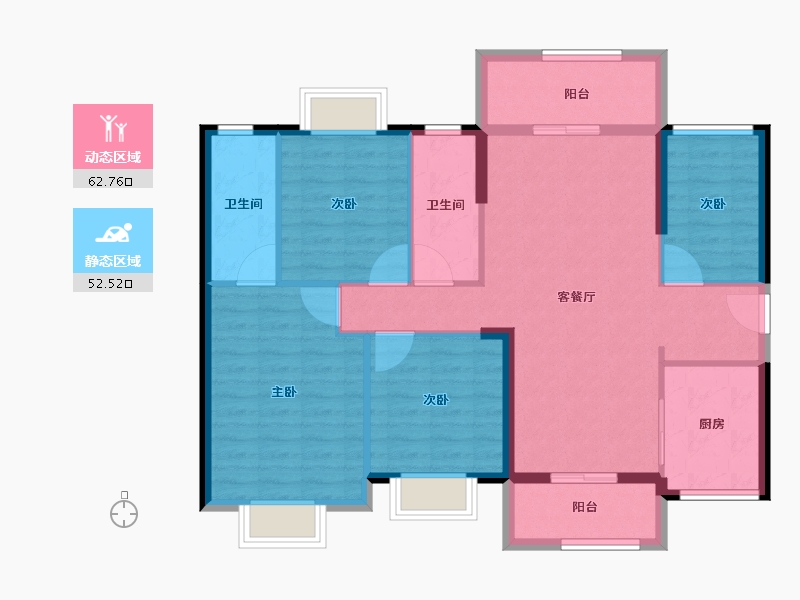 广东省-东莞市-时代香海彼岸住宅-104.04-户型库-动静分区