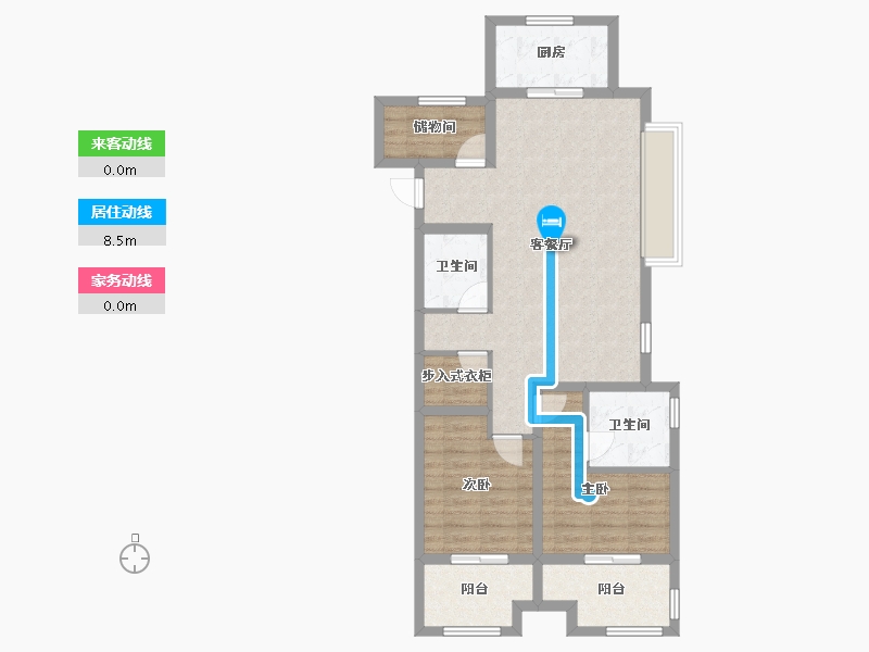 浙江省-嘉兴市-绿地绿禾名邸-85.04-户型库-动静线