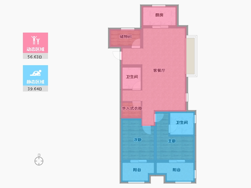 浙江省-嘉兴市-绿地绿禾名邸-85.04-户型库-动静分区