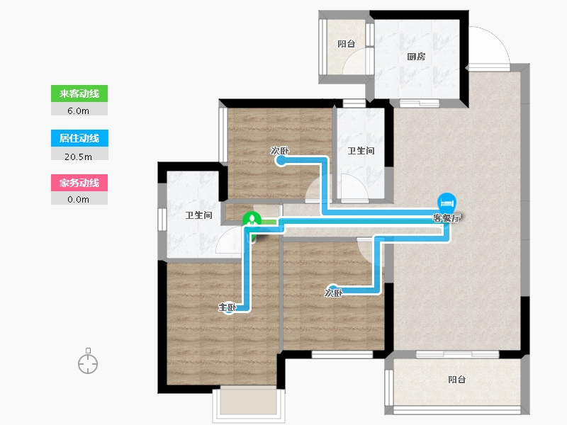 广西壮族自治区-南宁市-华润置地西园望江-82.65-户型库-动静线