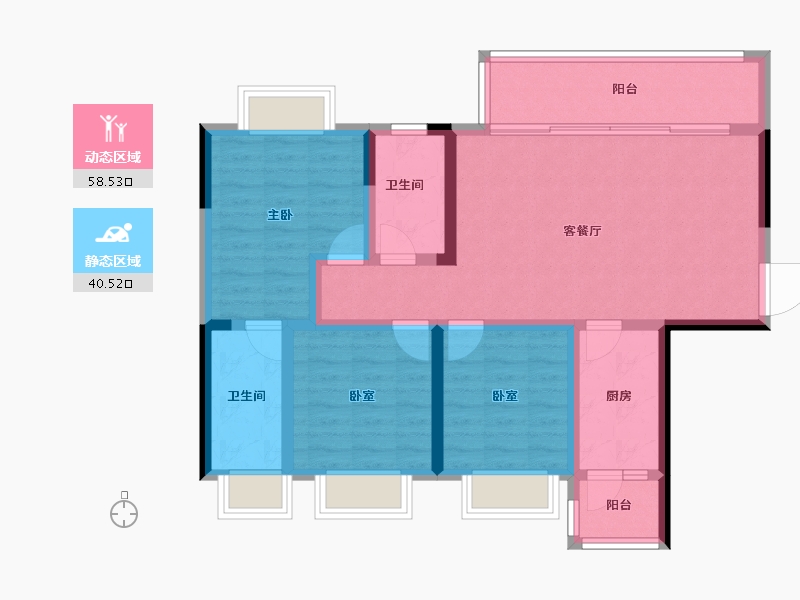 贵州省-安顺市-华腾熙悦府-87.76-户型库-动静分区