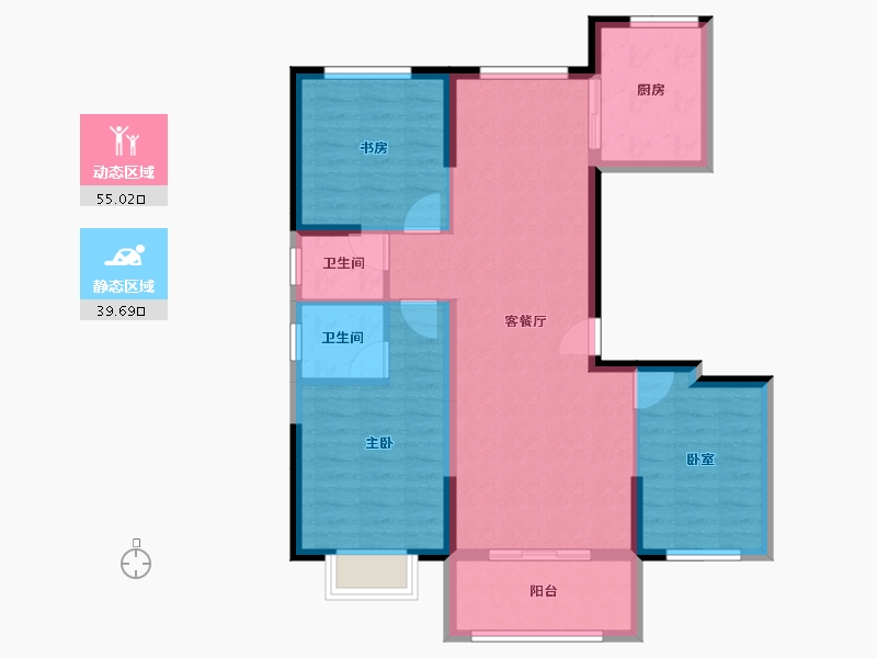 山西省-临汾市-石化小区二期-84.84-户型库-动静分区