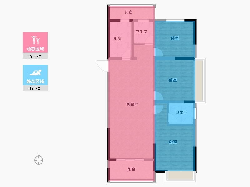 河南省-安阳市-中茂玖悦府-101.95-户型库-动静分区