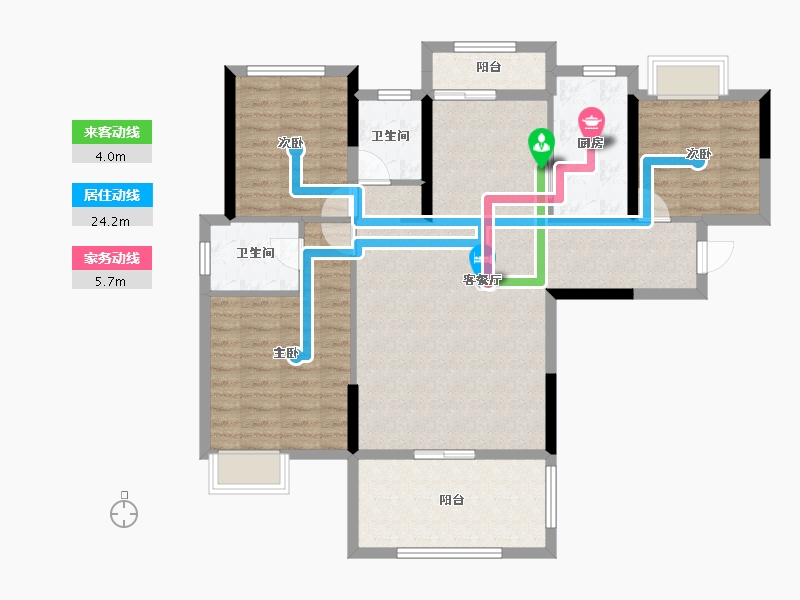 湖北省-孝感市-御璟豪园·尚世翰湾二期-100.42-户型库-动静线