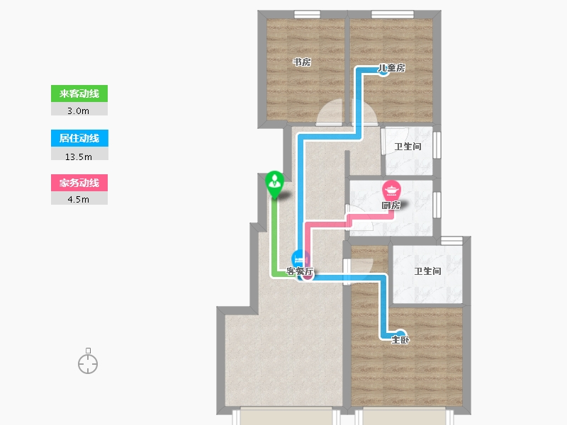 河北省-保定市-华远·海蓝城二期-62.11-户型库-动静线